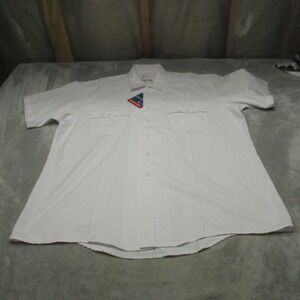 Elbeco DutyMax Shirt Mens 2XL  White Short Sleeve Uniform  Button Heavy Work NWD